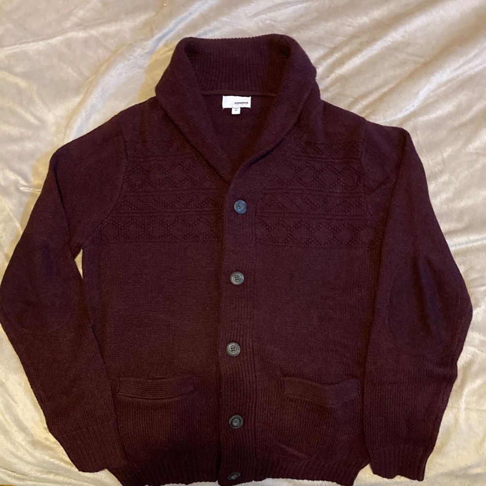 Sonoma Men's Dark Burgundy Cardigan
